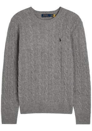 Polo Ralph Lauren Logo Cable-knit Wool and Cashmere-blend Jumper - Grey - L