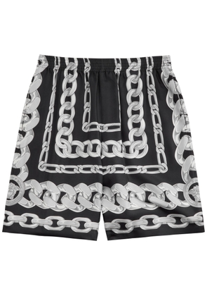 Versace Medusa Chains Silk-twill Shorts - Black - 46 (IT46 / S)