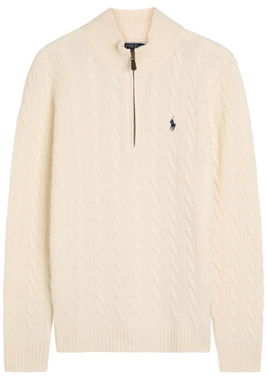 Polo Ralph Lauren Logo Cable-knit Wool and Cashmere-blend Jumper - Ecru - Xxl