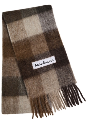 Acne Studios Vally Checked Wool-blend Scarf - Brown - One Size