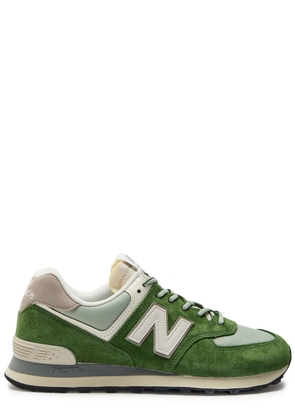 New Balance 574 Panelled Suede and Canvas Sneakers - Green - 7 (IT41 / UK7)