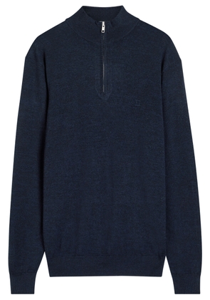 Les Deux Greyson Half-zip Merino Wool Jumper - Navy - L