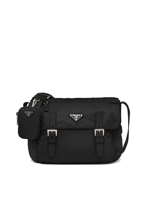 Re-Nylon triangle logo-plaque shoulder bag - U NERO