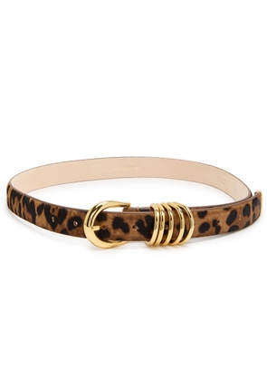 Dehanche Hollyhock Leopard-print Calf-hair Belt - XL