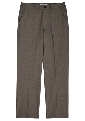 Wax London Bayham Houndstooth Tapered-leg Trousers - Brown - 32 (W32 / M)