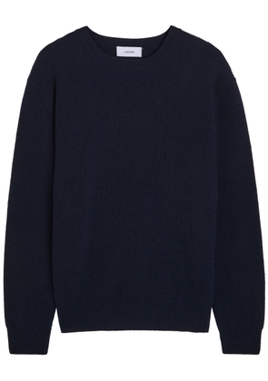 Lardini Ribbed Wool and Cashmere-blend Jumper - Navy - XL