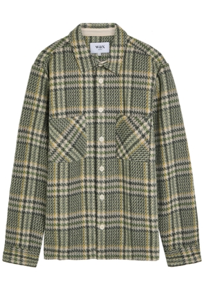 Wax London Whiting Checked Wool-blend Overshirt - Green - Xxl