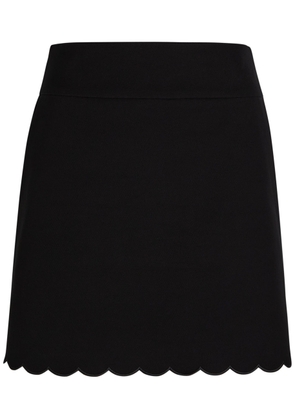 Chloe Scalloped Stretch-cotton Mini Skirt - Black - 34 (UK6 / XS)