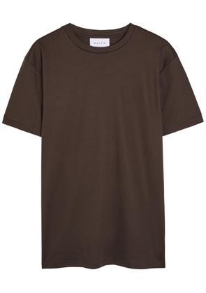 Raith Luxe Mercerised Cotton T-shirt - Dark Brown - S