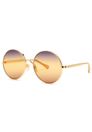 Chloe Round-frame Sunglasses - Gold - One Size