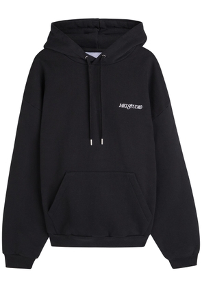Mki Miyuki Zoku Script Logo-print Hooded Cotton-blend Sweatshirt - Black - XL