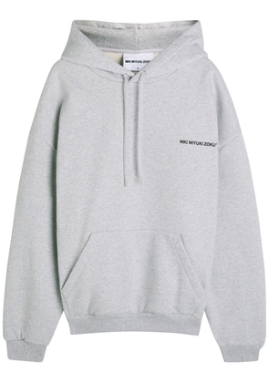 Mki Miyuki Zoku Uniform Hooded Cotton-blend Sweatshirt - Grey - S