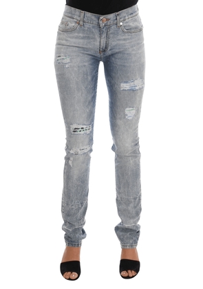 Versace Jeans Women  Wash Torn Stretch Slim Fit Jeans - W26