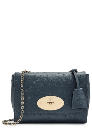 Mulberry Lily Ostrich Leather Shoulder bag - Blue - One Size