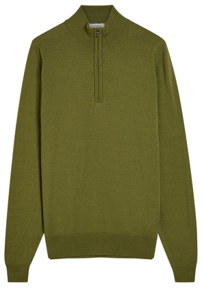 John Smedley Tapton Quarter-zip Merino Wool Jumper - Green - S