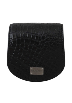 Dolce & Gabbana  Black Exotic Skin Pocket Condom Case Holder