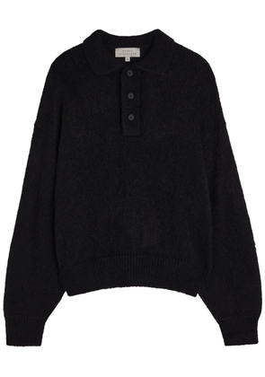 Studio Nicholson Dune Brushed-knit Polo Jumper - Black - 6 (UK6 / XS)