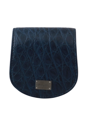 Dolce & Gabbana  Blue Holder Pocket Wallet Blue Exotic Skin Condom Case