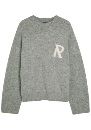 Represent Logo Brushed Alpaca-blend Jumper - Grey - M