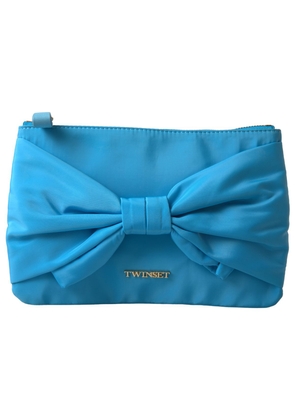 Twinset Elegant Silk Clutch with Bow Accent