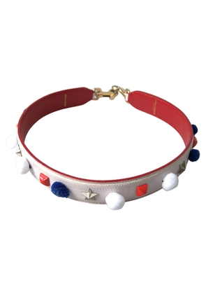 Dolce & Gabbana White Leather Studded Bag Shoulder Strap