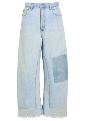 B Sides Vintage Reworked Culotte Panelled Wide-leg Jeans - Indigo - 29 (W29 / UK12 / M)