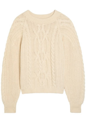 Free People Frankie Cable-knit Cotton Jumper - Ivory - XL (UK 20-22 / XL)
