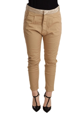 CYCLE Beige Mid Waist Slim Fit Skinny Stretch Trouser - W26