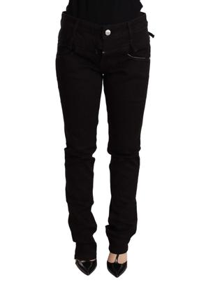 Acht Black Low Waist Skinny Denim Jeans Trouser - W26