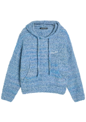 Cole Buxton Melange Hooded Bouclé Jumper - Blue - XL