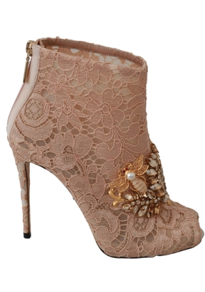 Elegant Lace Stilettos with Crystal Accents - EU36/US5.5