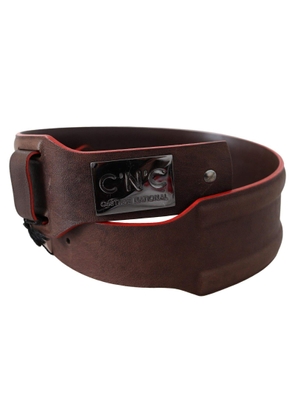 Costume National Dark Brown Genuine Leather Belt - 70 cm / 28 Inches