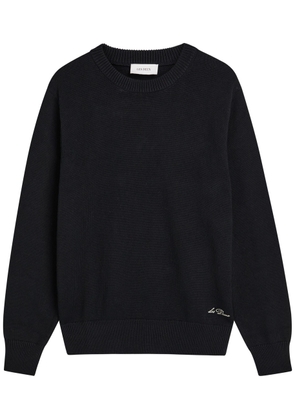 Les Deux Gary Globe Printed Cotton Jumper - Black - M