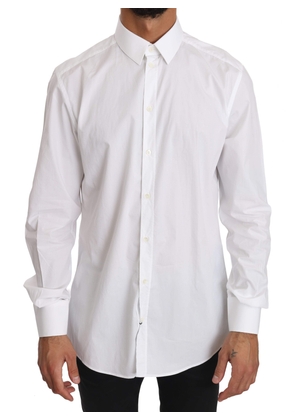 Dolce & Gabbana White Cotton GOLD Dress Shirt - 37