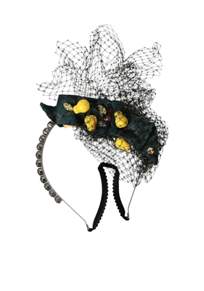 Black Lemons Sicily Purple Crystal Net Headband Diadem