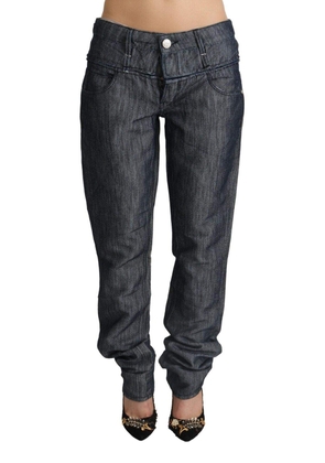 Acht Dark Gray Ramie Mid Wide Waist Straight Denim Jeans - W26