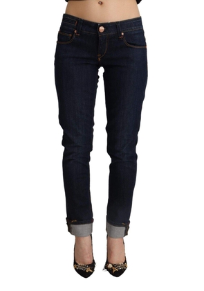 Acht Blue Cotton Low Waist Slim Fit Denim  Trouser Jeans - W26