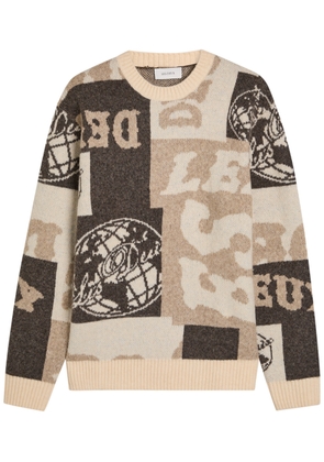 Les Deux Globe Jacquard Knit Jumper - Sand - XL