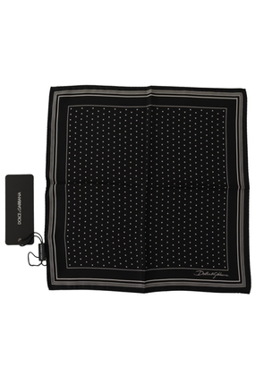 Dolce & Gabbana Black Polka Dots DG Logo Square Handkerchief