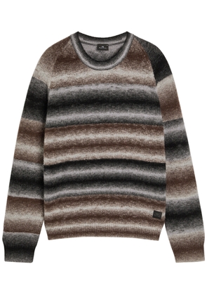 PS Paul Smith Striped Merino Wool-blend Jumper - Black - M