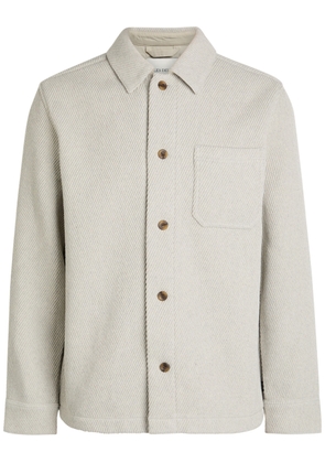 Les Deux Hamilton Textured Twill Overshirt - Light Grey - XL