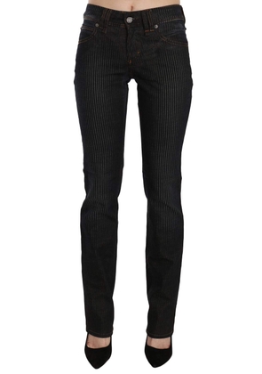 John Galliano Black Mid Waist Slim Fit Corduroy Denim Casual Pants - W24
