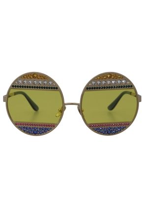 Dolce & Gabbana Gold Oval Metal Crystals Shades DG2209B Sunglasses