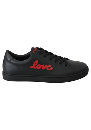 Elegant Leather Sneakers with Red Accents - EU35/US4.5