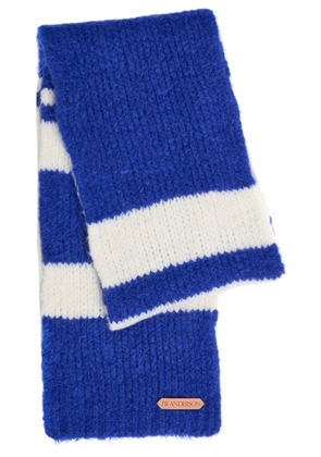 JW Anderson Striped Knit Alpaca-blend Scarf - Blue - One Size