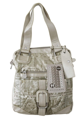 WAYFARER White Printed Handbag Shoulder Fabric Purse