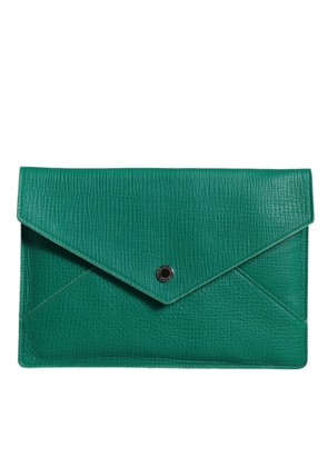 Green Leather Handbag Clutch Mini Purse Pouch Tablet Case