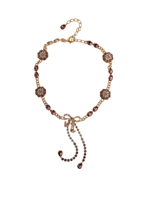 Gold Tone Brass Crystal Embellished Belt - L