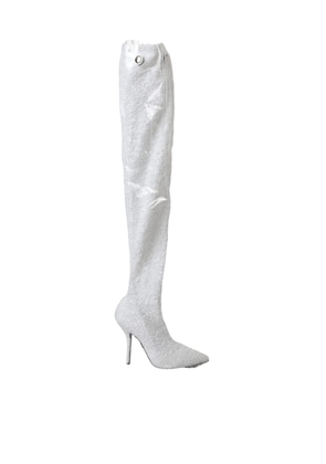 White Heels Stiletto Knee High Boots Shoes - EU36/US5.5