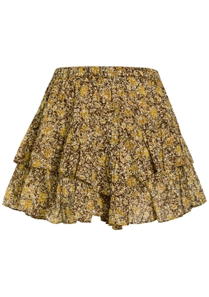 Isabel Marant étoile Jocadia Floral Ruffled Cotton Shorts - Khaki - 36 (UK8 / S)